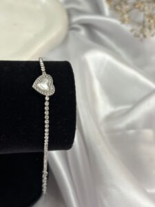 PULSEIRA ZIRCONIA CORAÇÃO MADREPEROLA