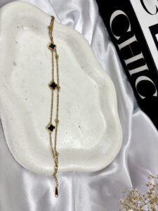 PULSEIRA DUPLA TREVO BOLINHA