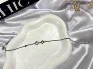 TORNOZELEIRA TREVO ZIRCONIA PONTO DE LUZ